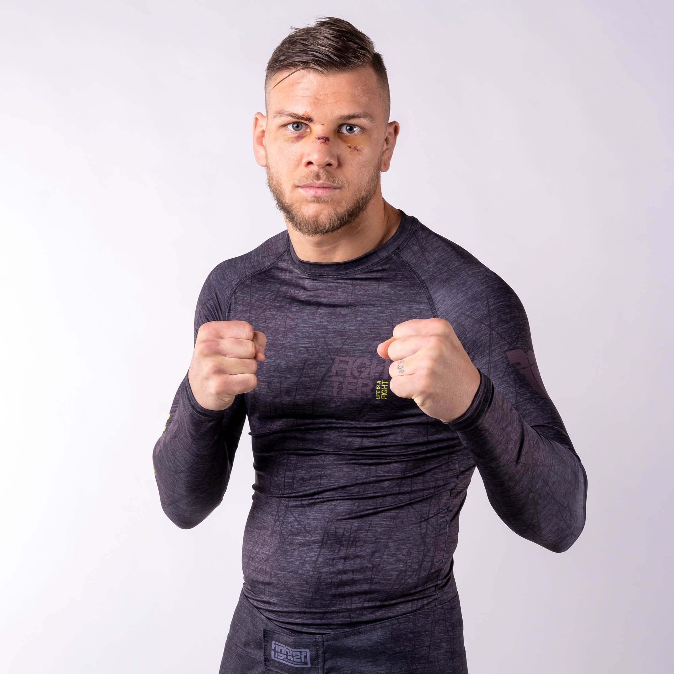 Rashguard Fighter - Life is a Fight - grau