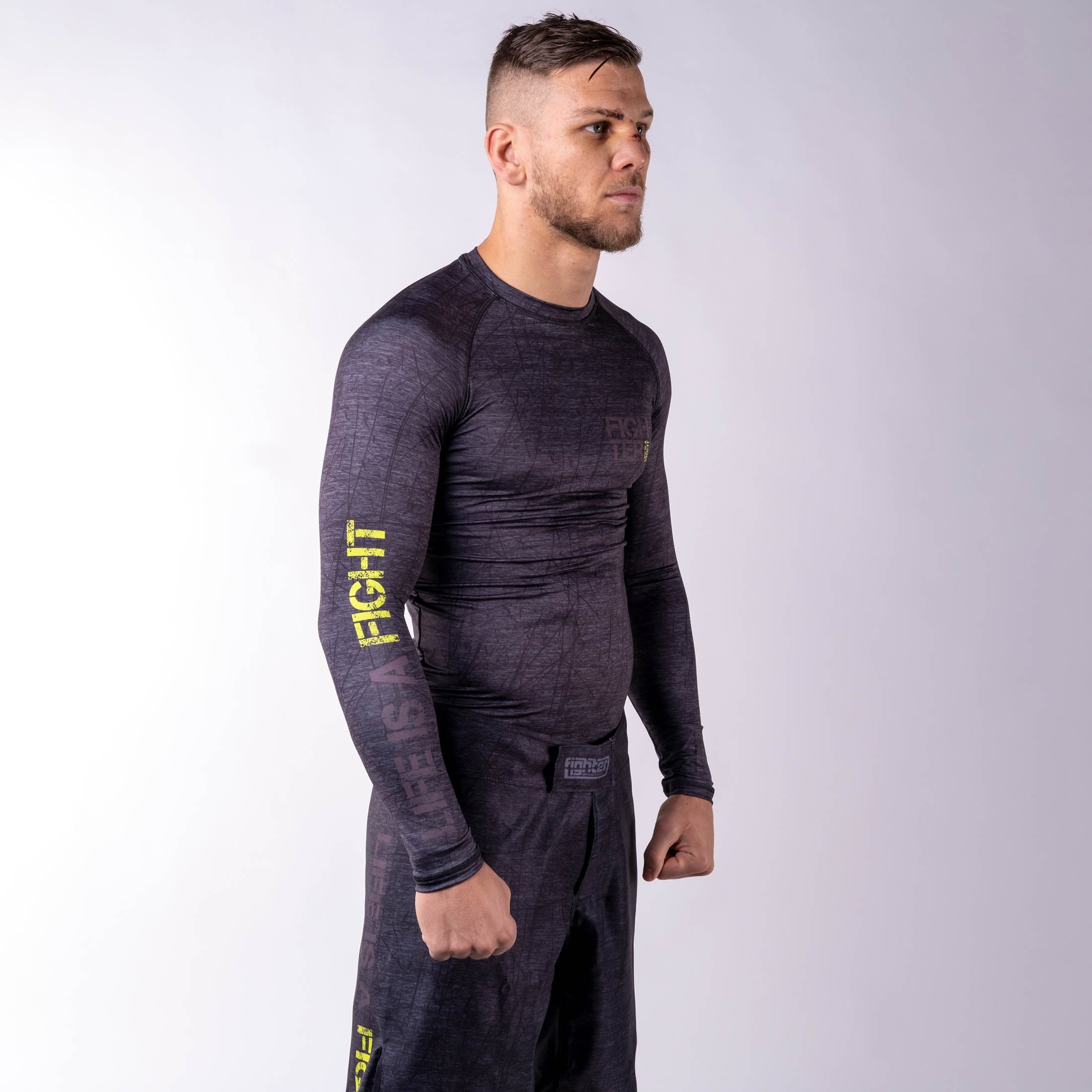 Rashguard Fighter - Life is a Fight - grau