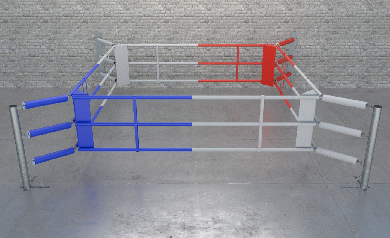 Bodenboxring Fighter Wall II mit 3 Seilen