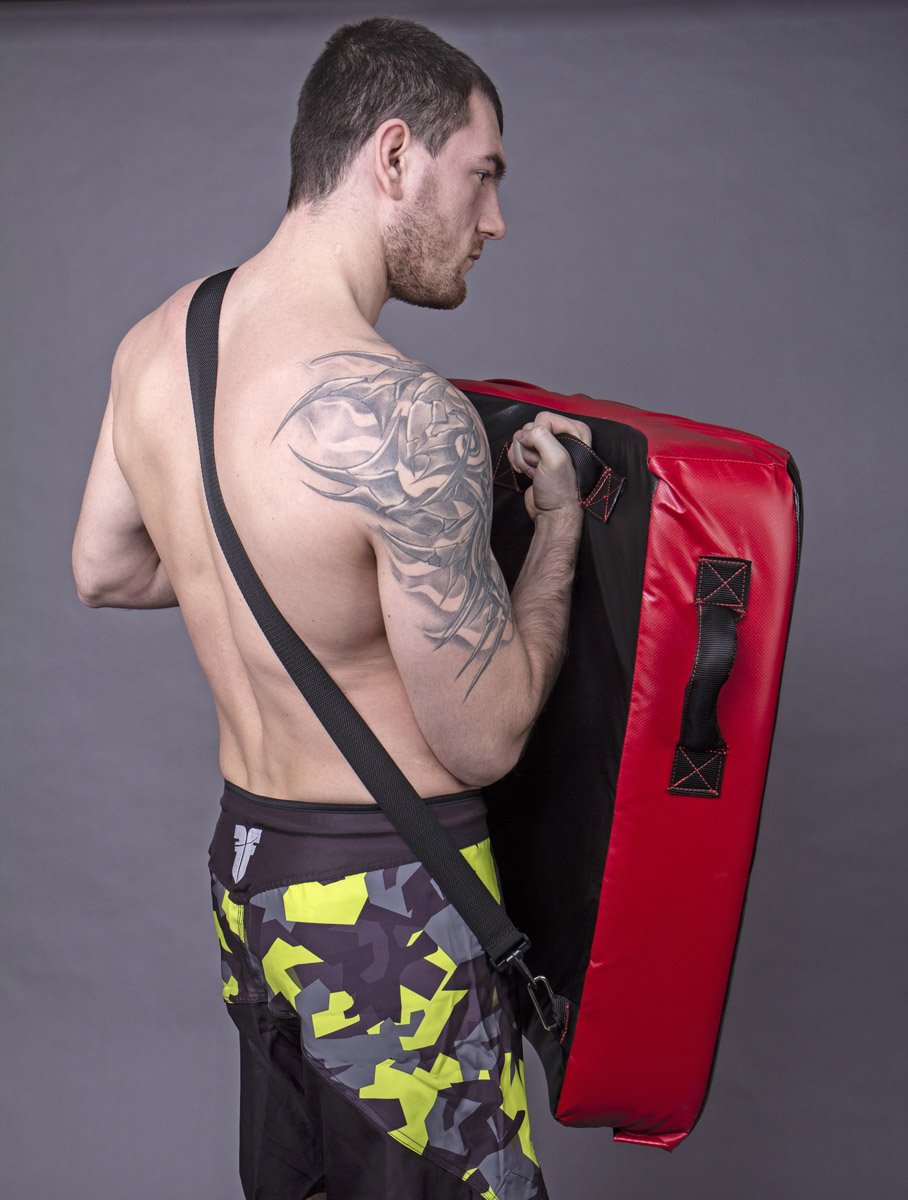 Fighter Kicking Punching Shield