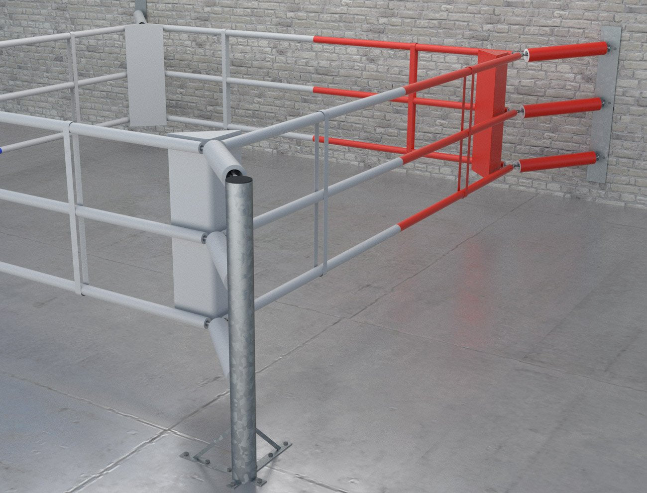Bodenboxring Fighter Wall II mit 3 Seilen
