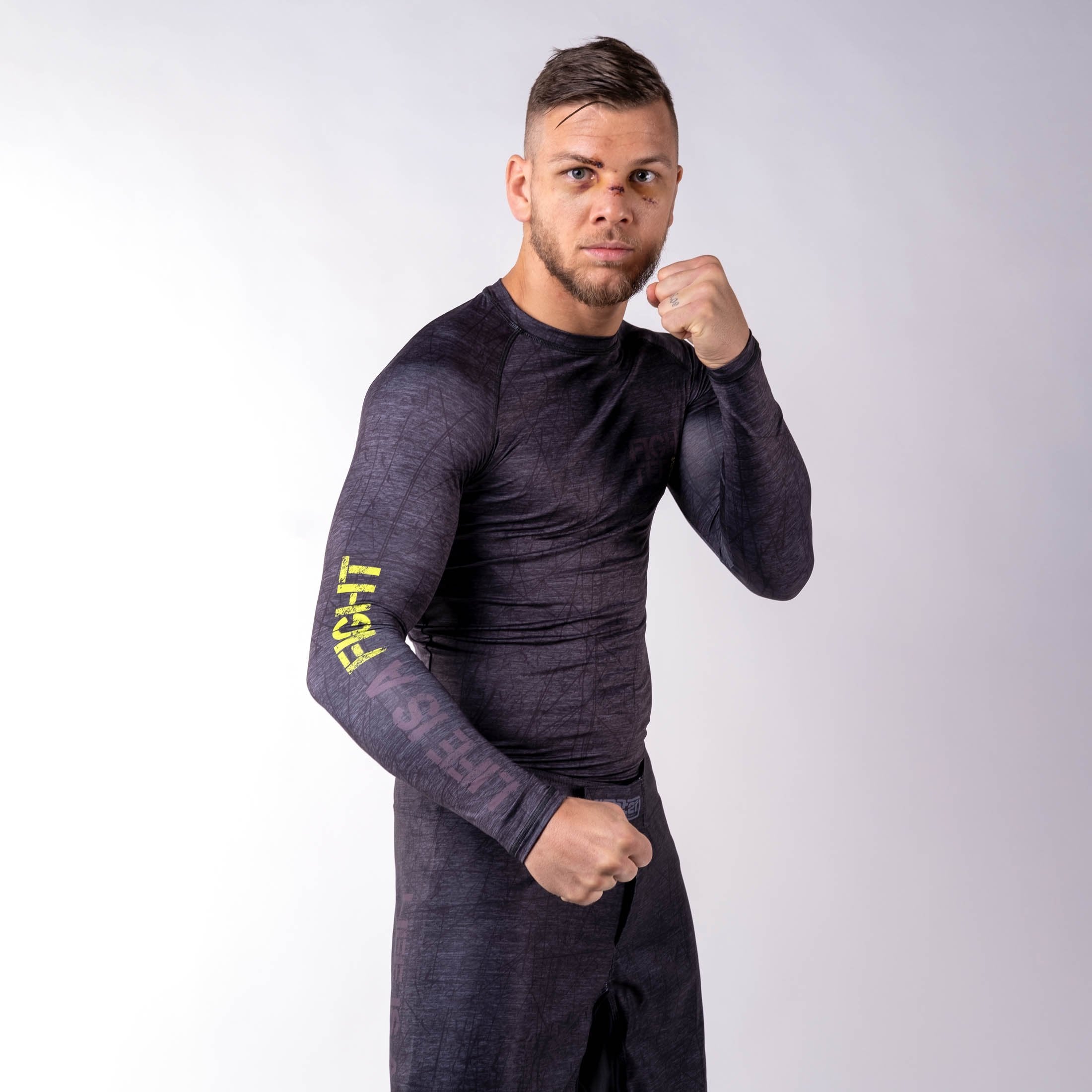 Rashguard Fighter - Life is a Fight - grau