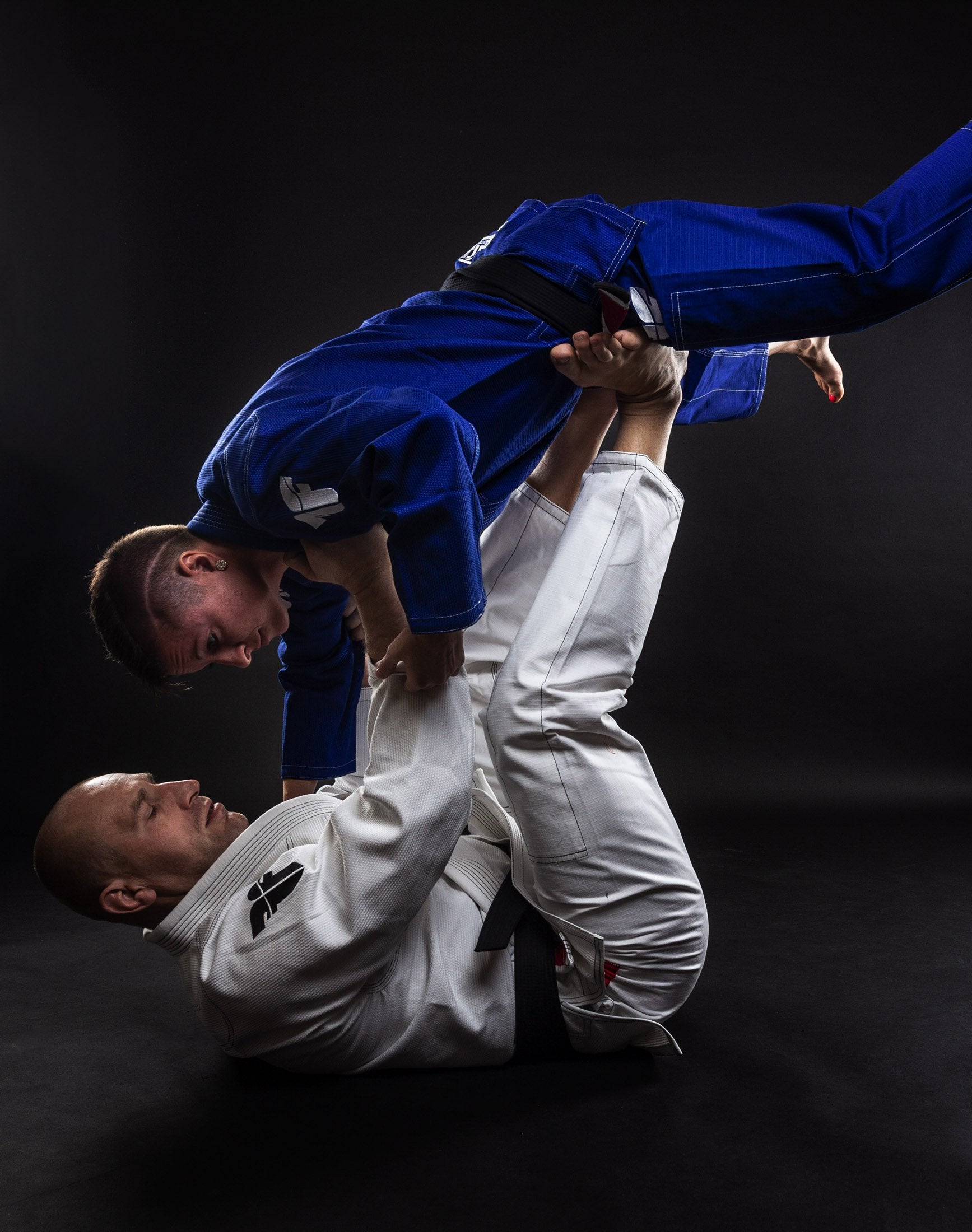 Fighter BJJ Kimono Reisstroh - blau