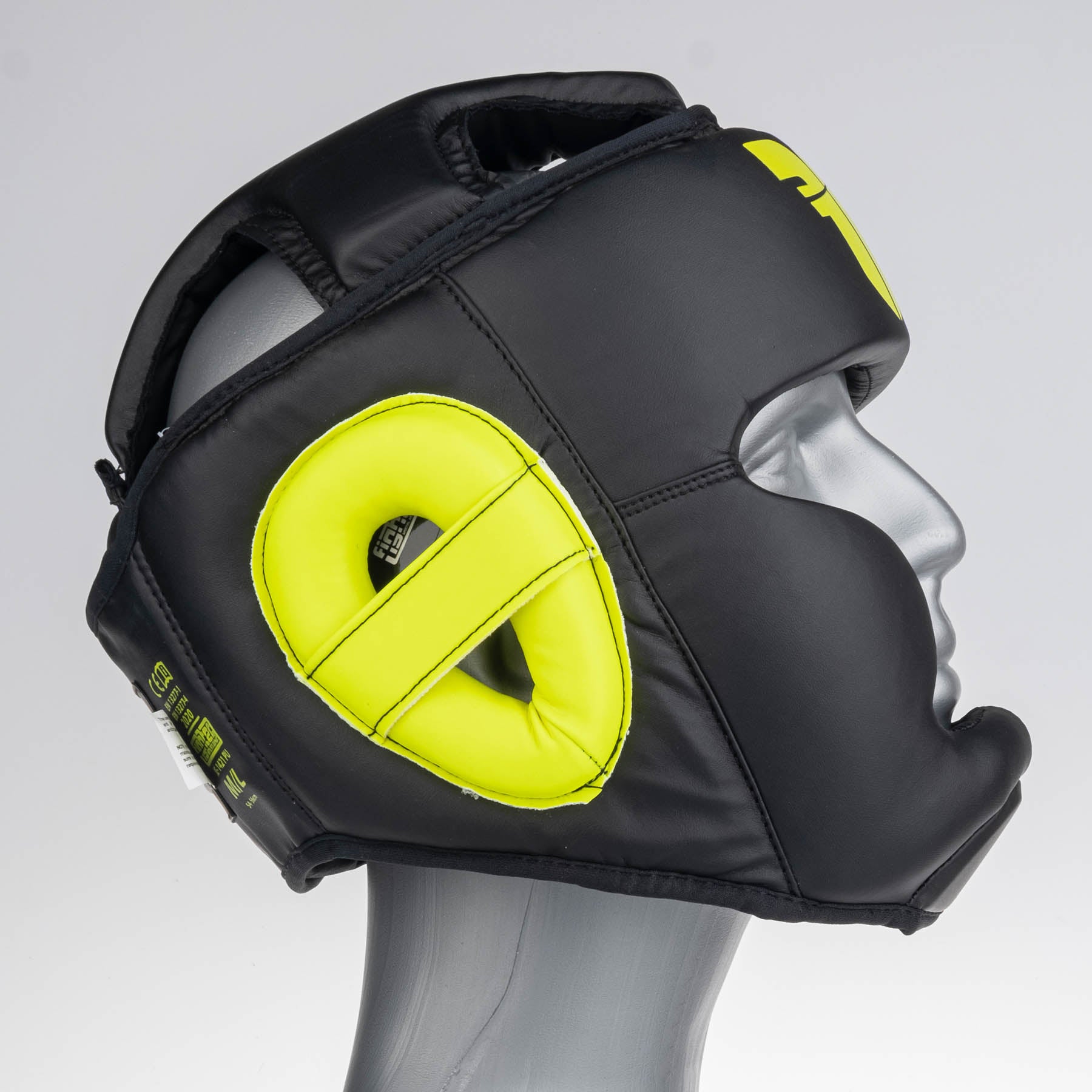 Kopfschutz Fighter Sparring - schwarz/neongelb