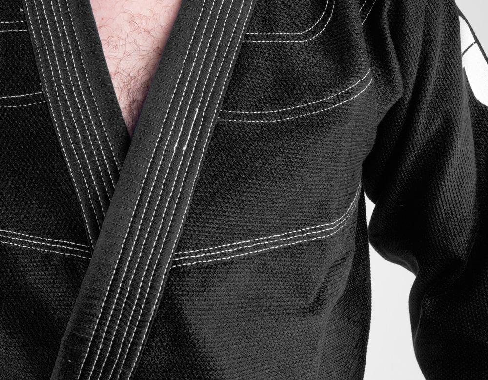 Fighter BJJ Kimono Reisstroh - schwarz