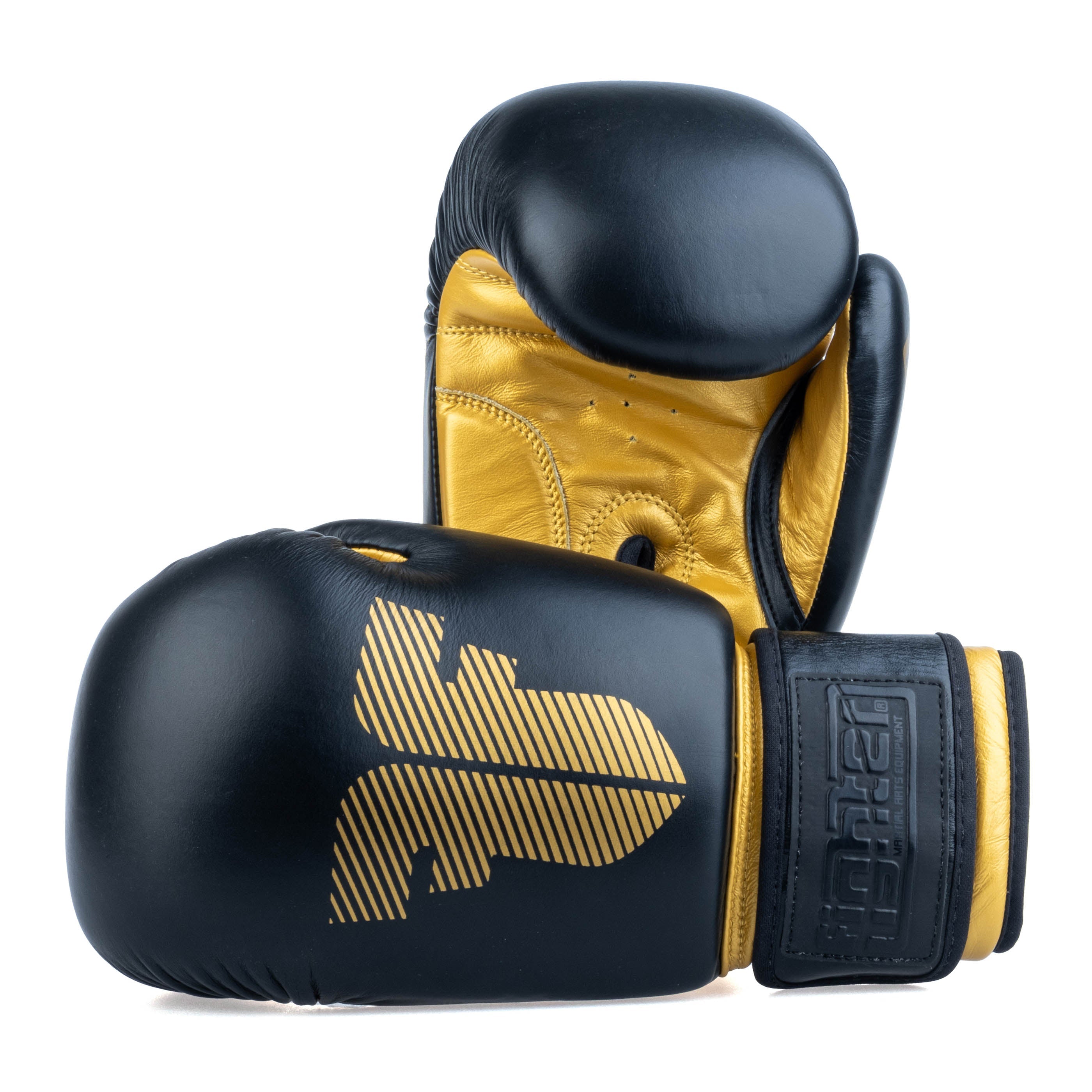 Fighter Boxing Gloves Round - black/gold, 1376-RNDXG