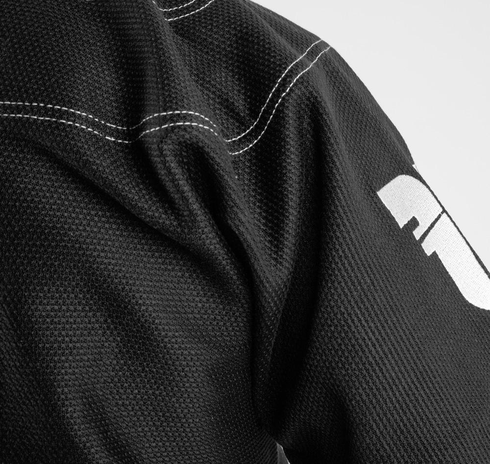 Fighter BJJ Kimono Reisstroh - schwarz