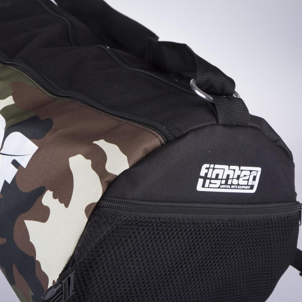 Fighter Runde Umhängetasche - schwarz/camo