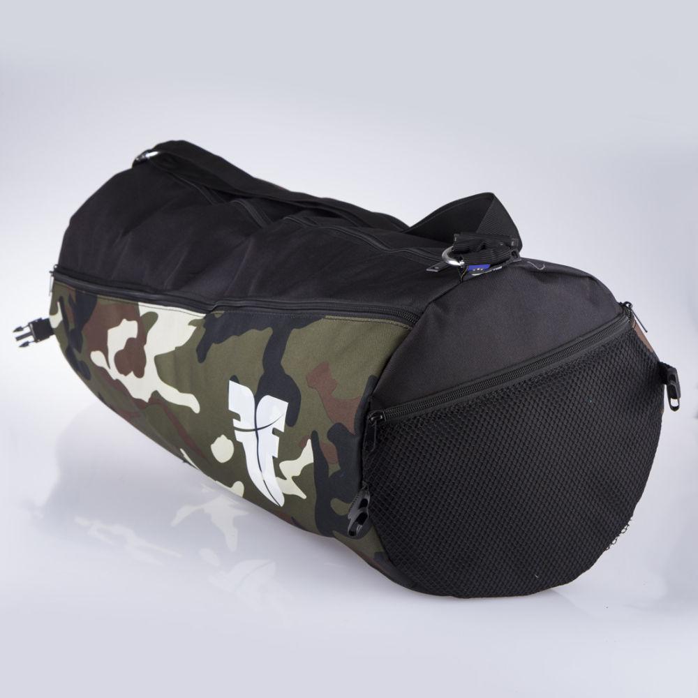 Fighter Runde Umhängetasche - schwarz/camo
