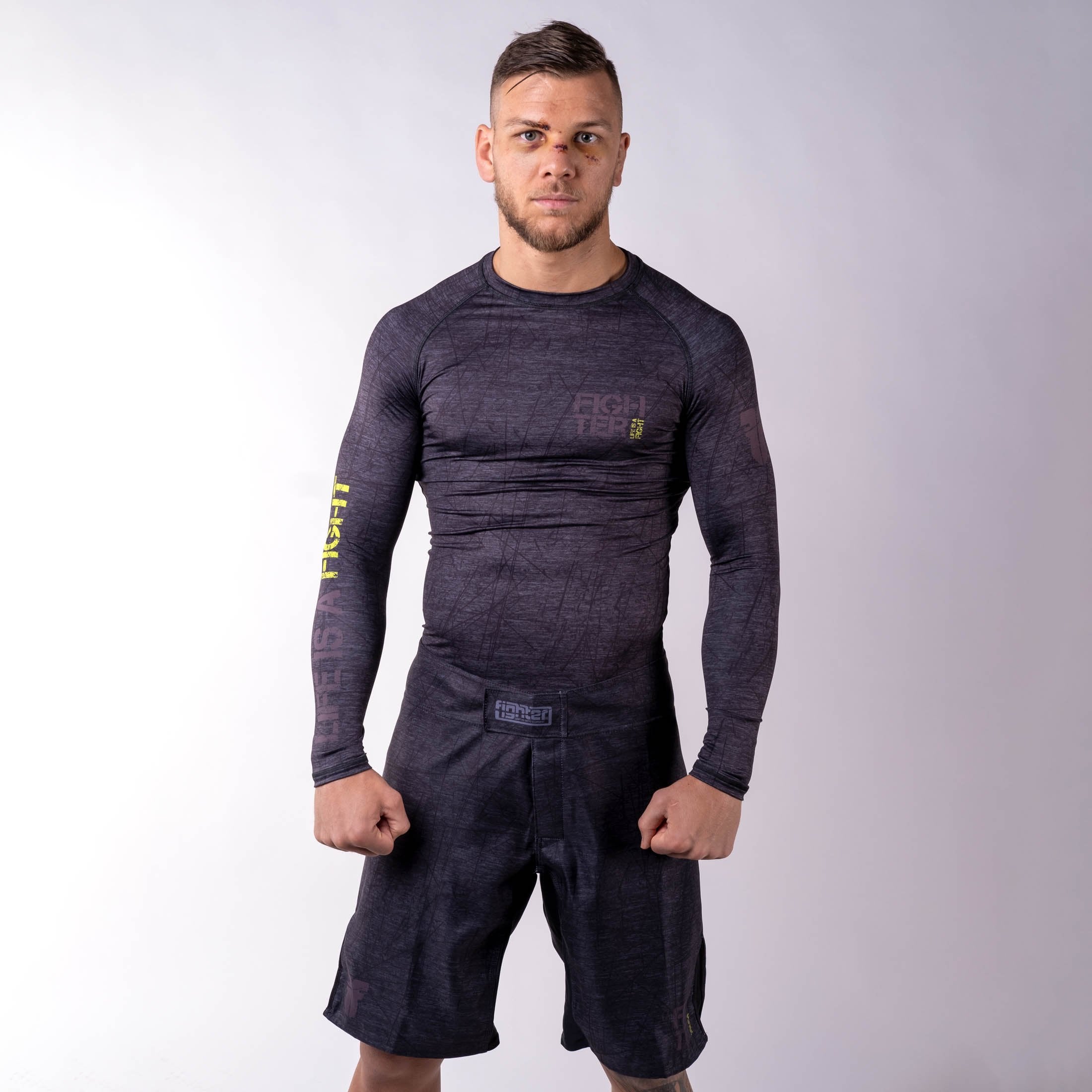 Rashguard Fighter - Life is a Fight - grau