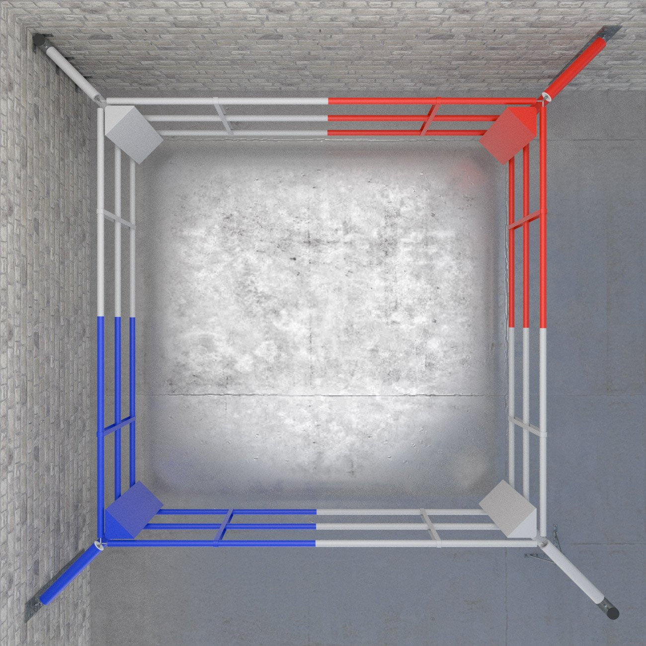 Bodenboxring Fighter Wall mit 3 Seilen