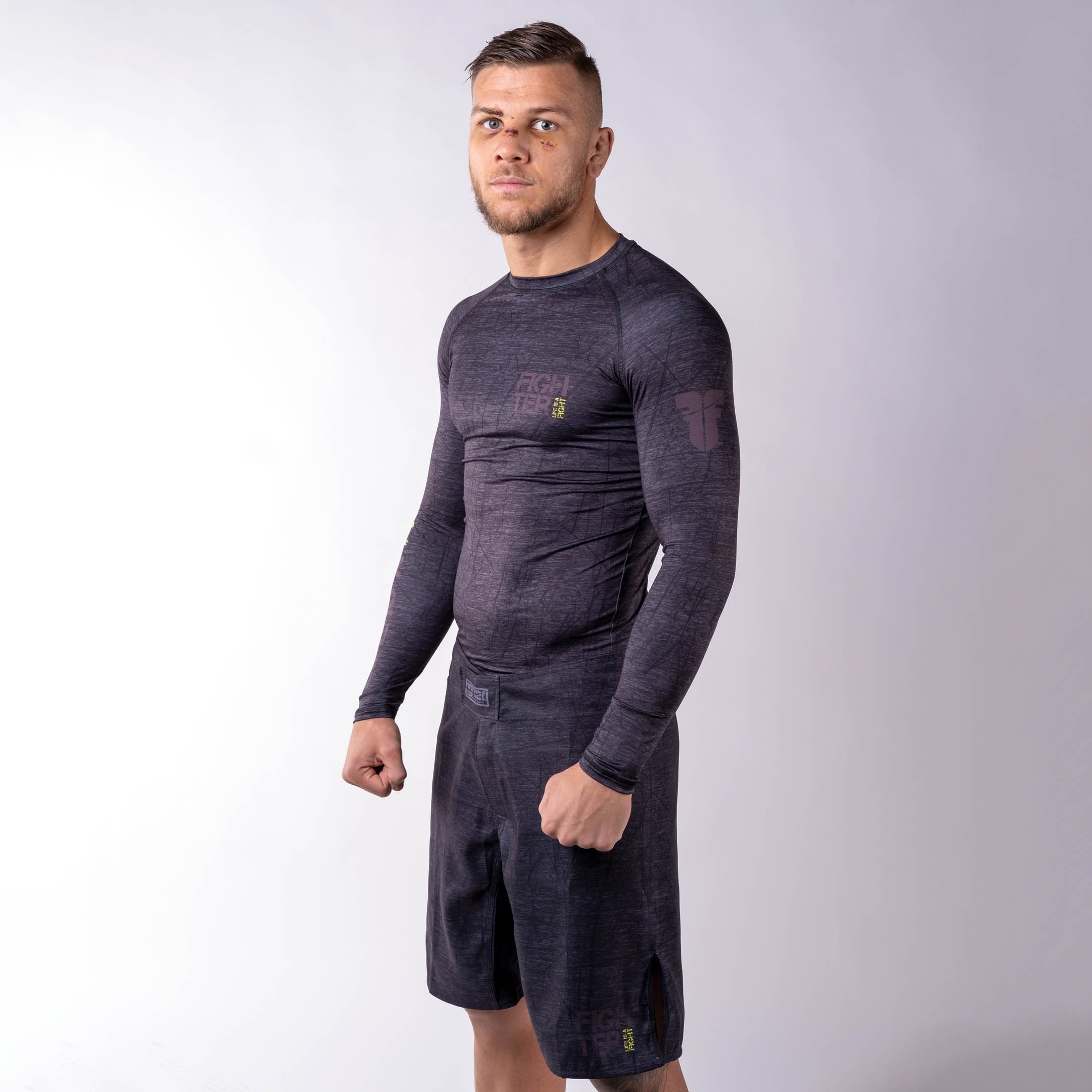 Rashguard Fighter - Life is a Fight - grau