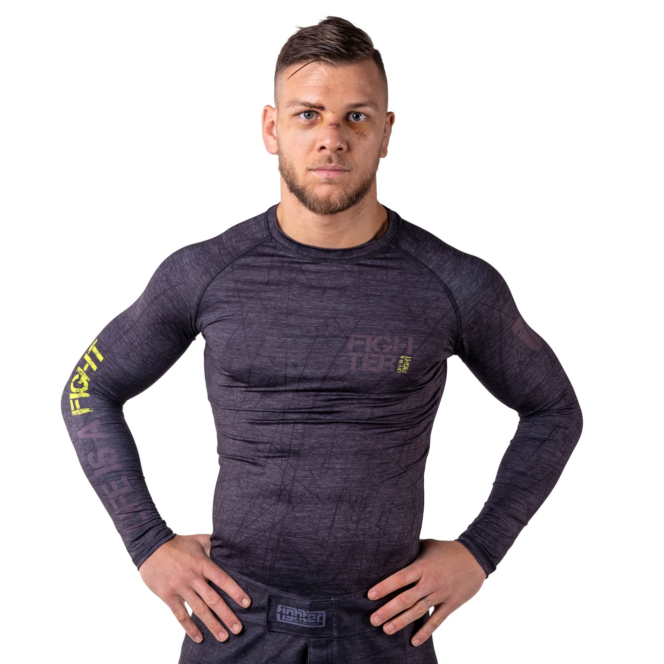 Rashguard Fighter - Life is a Fight - grau